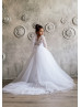 Elbow Sleeve White Lace Tulle Flower Girl Dress